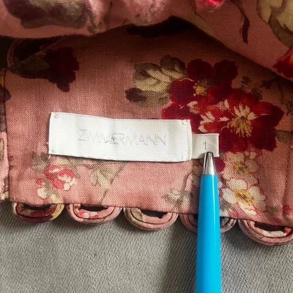 ZIMMERMANN Cassia Floral-Print Linen Cropped Top - Picture 5 of 9